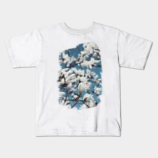 White Magnolia Blossoms Kids T-Shirt